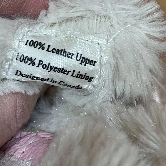 Jack and Lily Girls Pink Leather Booties Size 12-18 M Faux Fur Lined Excellent - Picture 8 of 11